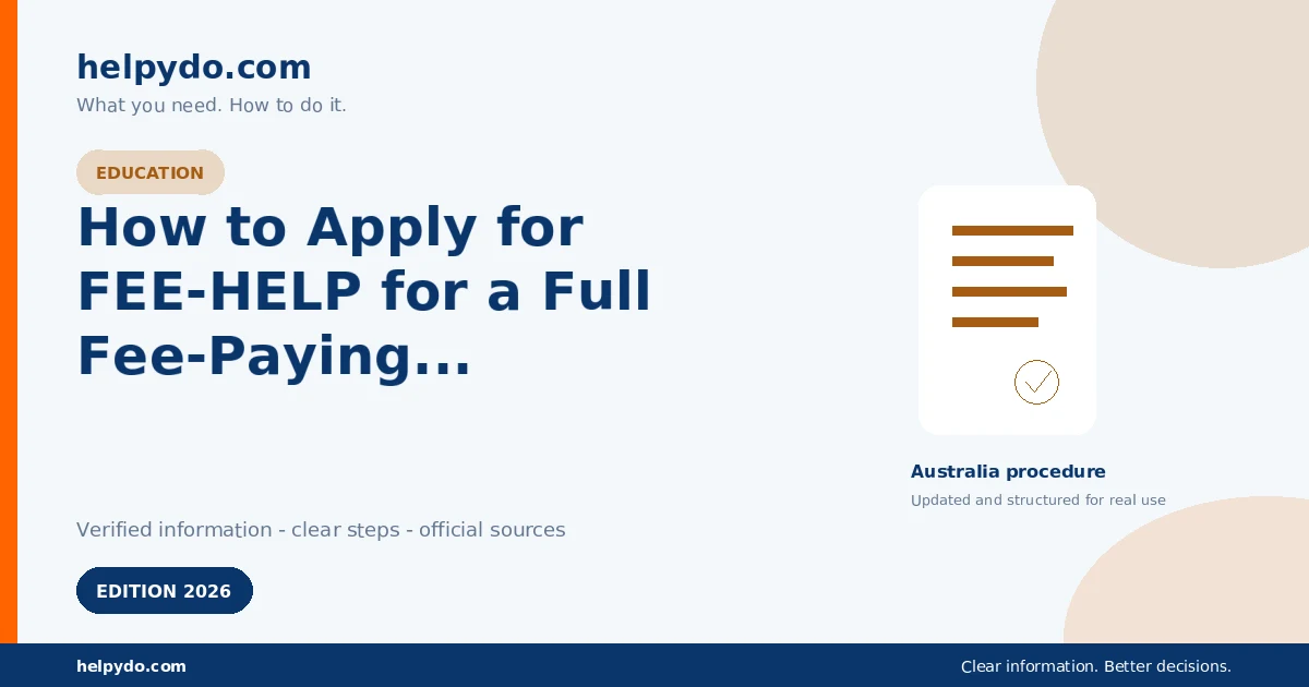 How to Apply for FEE-HELP for a Full Fee-Paying University Place in Australia — Australia guide