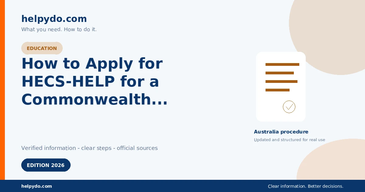 How to Apply for HECS-HELP for a Commonwealth Supported Place in Australia — Australia guide