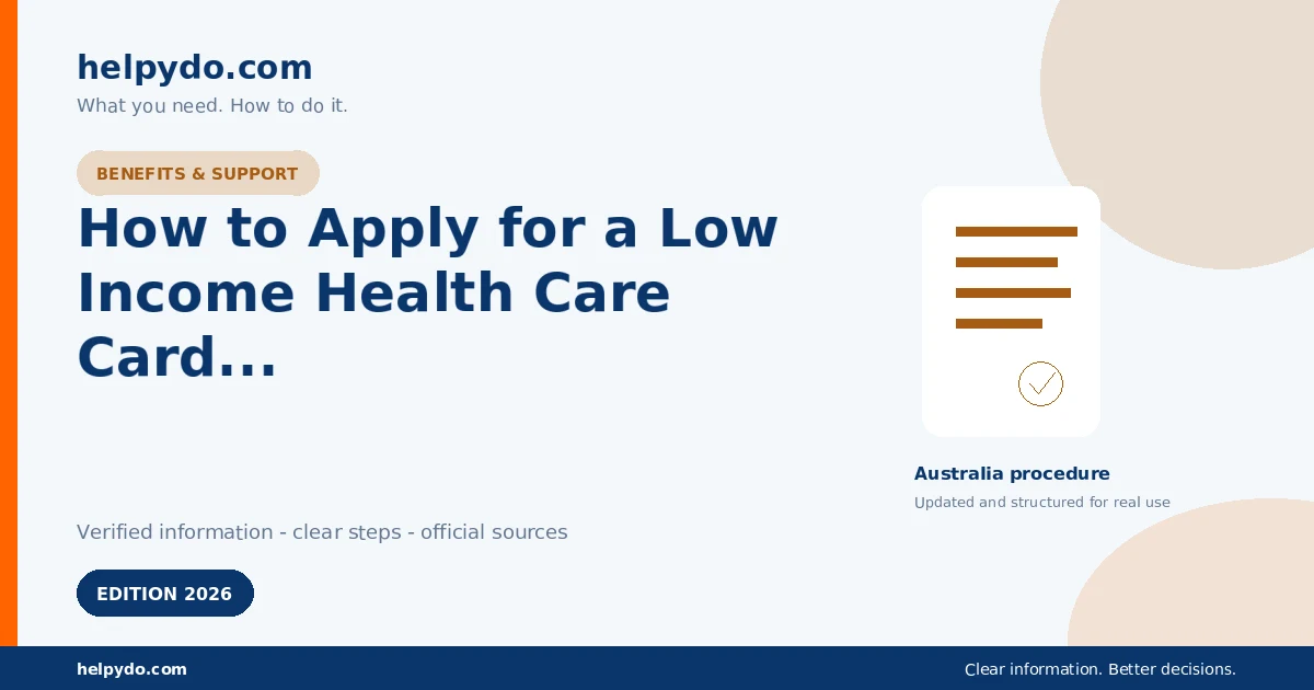 How to Apply for a Low Income Health Care Card Through Centrelink — Australia guide