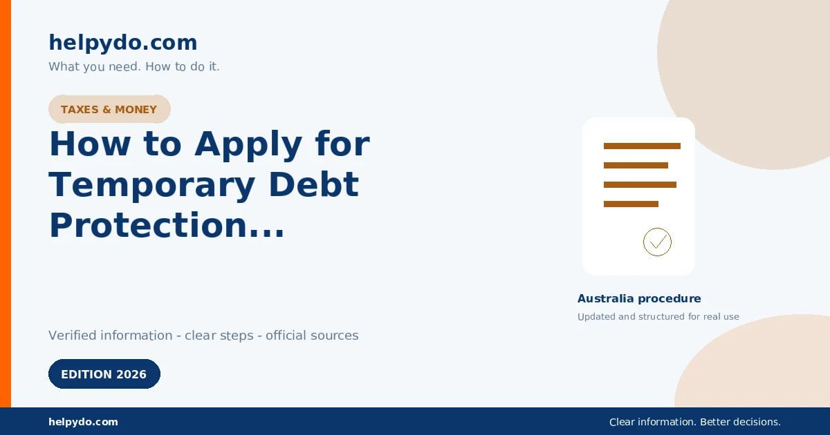 How to Apply for Temporary Debt Protection from Creditors in Australia — Australia guide