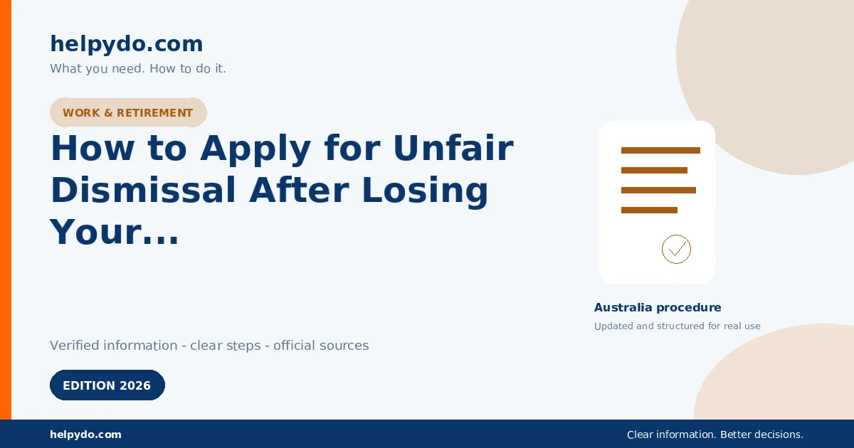 How to Apply for Unfair Dismissal After Losing Your Job in Australia — Australia guide
