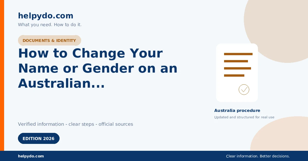 How to Change Your Name or Gender on an Australian Passport — Australia guide