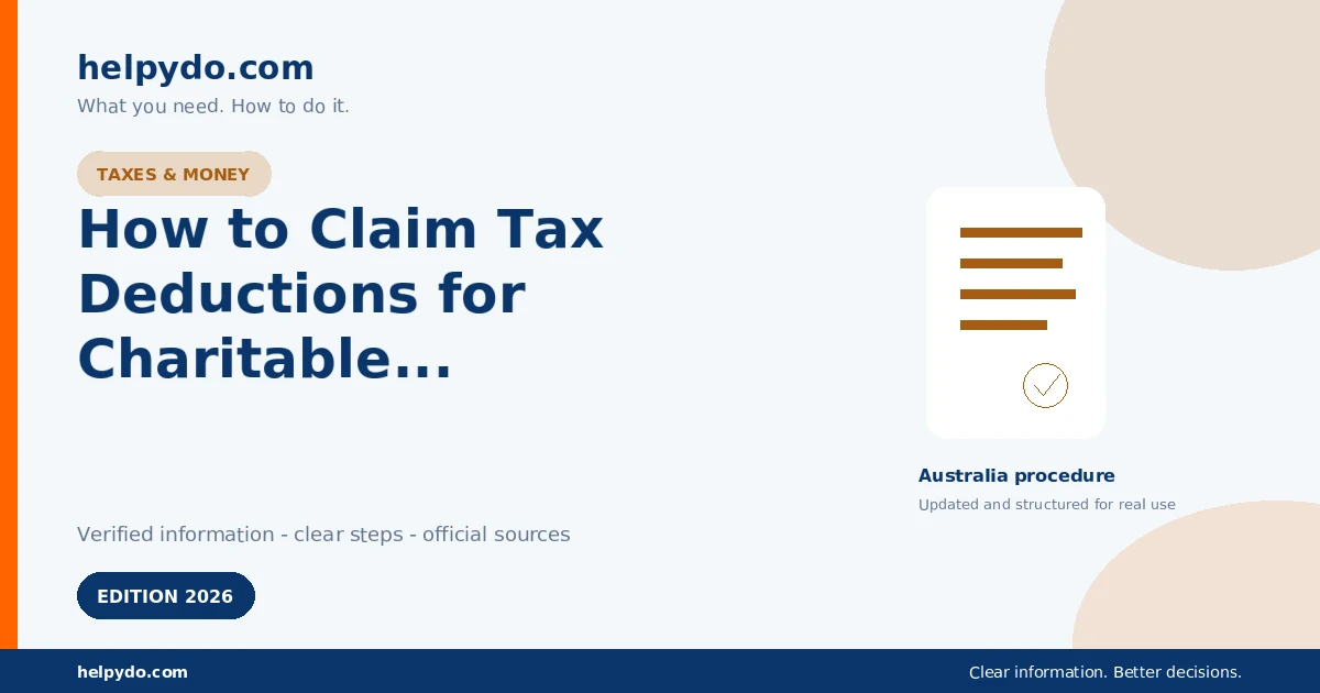 How to Claim Tax Deductions for Charitable Gifts and Donations in Australia — Australia guide