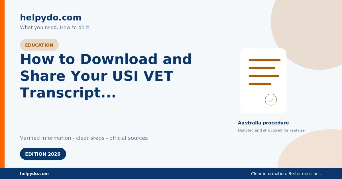 How to Download and Share Your USI VET Transcript in Australia — Australia guide