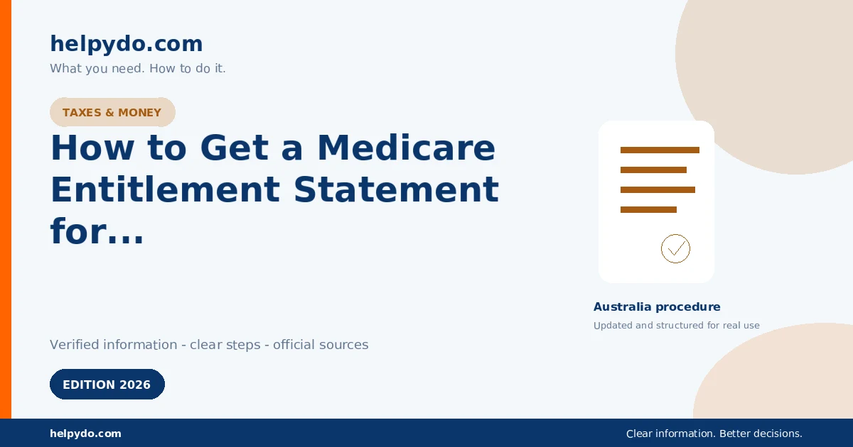 How to Get a Medicare Entitlement Statement for a Medicare Levy Exemption — Australia guide
