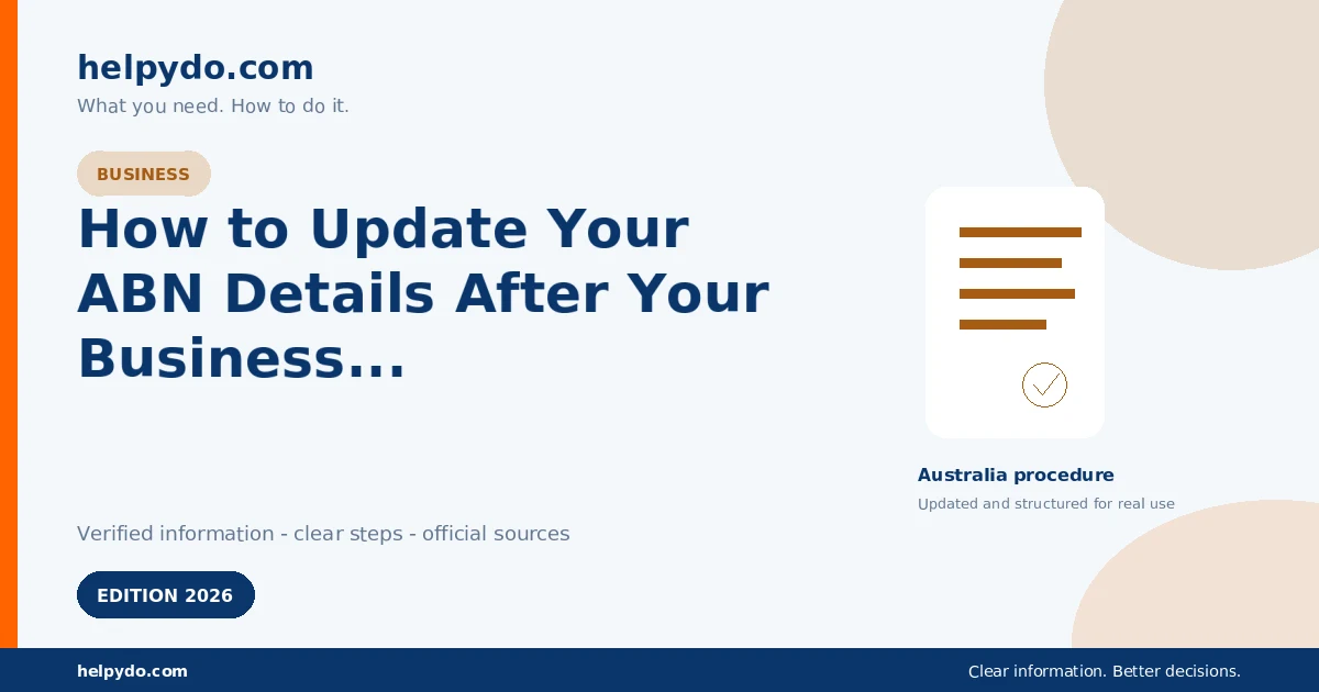 How to Update Your ABN Details After Your Business Address Changes — Australia guide