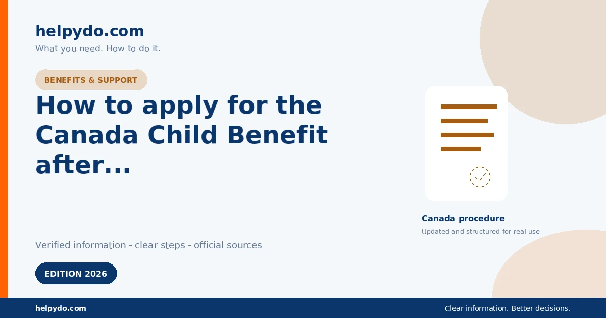 How to apply for the Canada Child Benefit after having a baby in 2026 — Canada guide