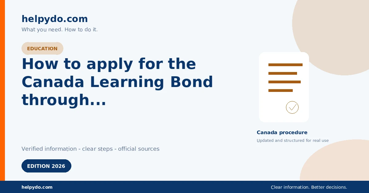 How to apply for the Canada Learning Bond through an RESP — Canada guide