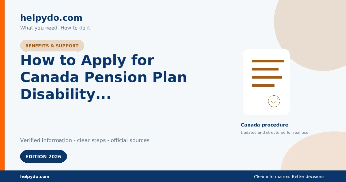 How to Apply for Canada Pension Plan Disability Benefits if You Cannot Work Regularly — Canada guide