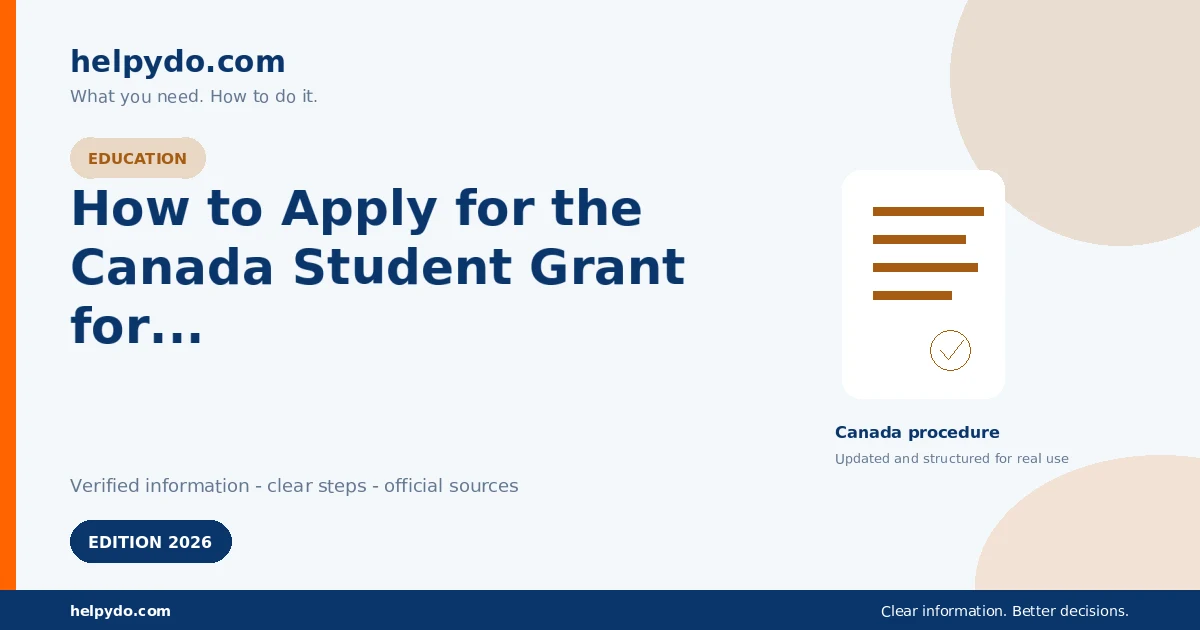 How to Apply for the Canada Student Grant for Students With Disabilities — Canada guide