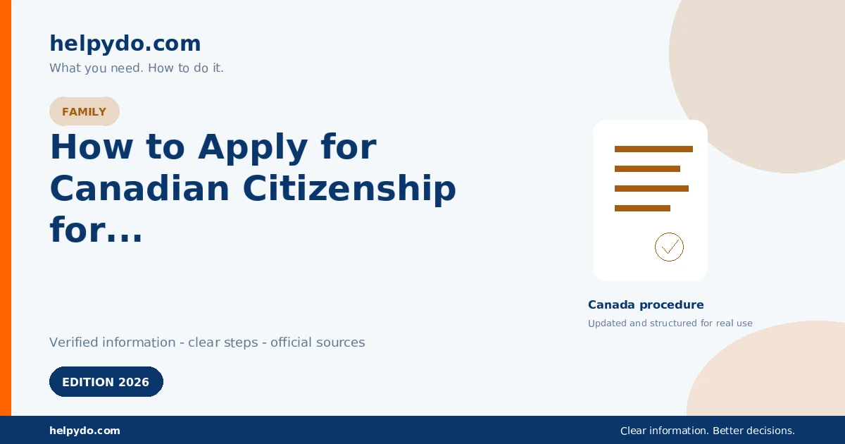 How to Apply for Canadian Citizenship for a Child Adopted Outside Canada — Canada guide