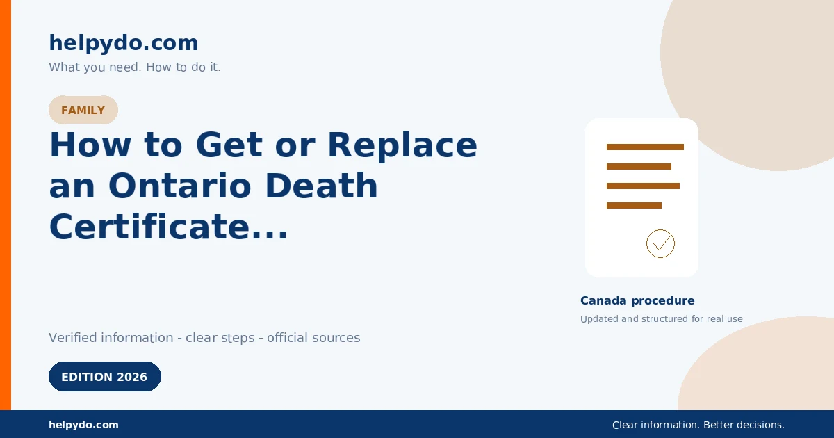 How to Get or Replace an Ontario Death Certificate After Someone Dies — Canada guide