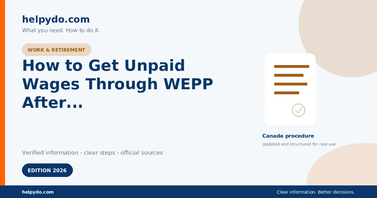 How to Get Unpaid Wages Through WEPP After Your Employer Becomes Insolvent — Canada guide