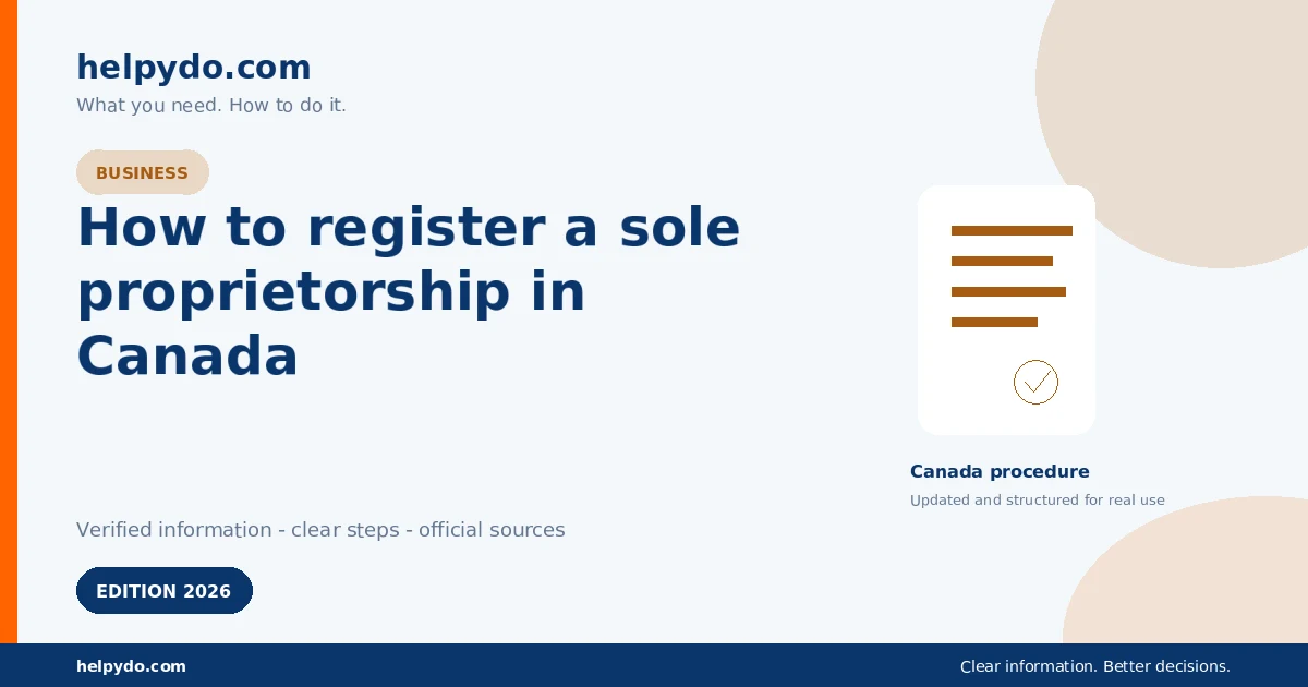 How to register a sole proprietorship in Canada — Canada guide