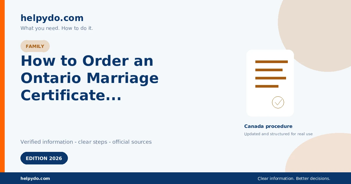 How to Order an Ontario Marriage Certificate After Getting Married — Canada guide