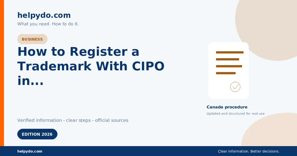 How to Register a Trademark With CIPO in Canada — Canada guide