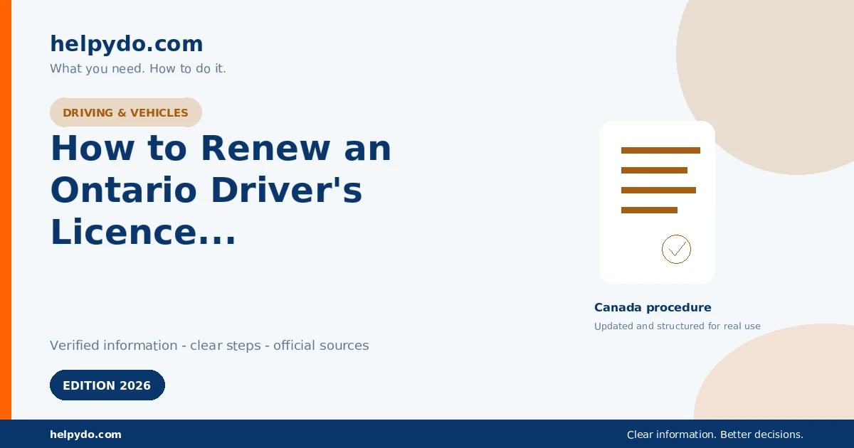 How to Renew an Ontario Driver's Licence Online or In Person — Canada guide