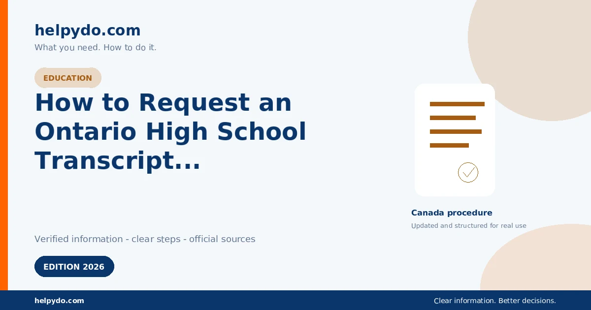 How to Request an Ontario High School Transcript After You Leave School — Canada guide