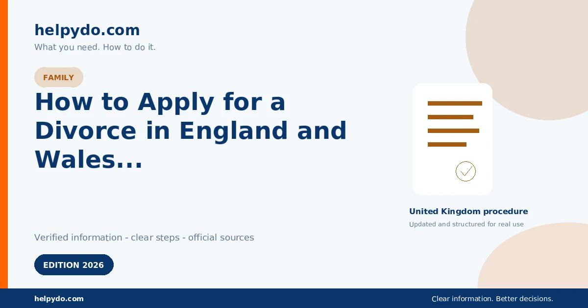 How to Apply for a Divorce in England and Wales Online or by Post — United Kingdom guide