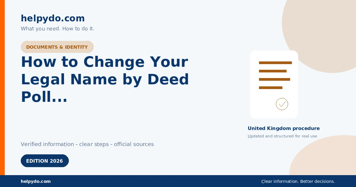 How to Change Your Legal Name by Deed Poll in England and Wales — United Kingdom guide