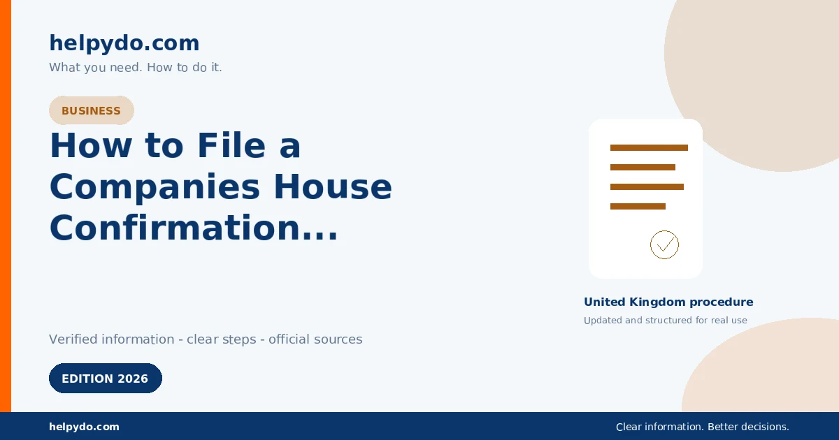How to File a Companies House Confirmation Statement for a Limited Company — United Kingdom guide