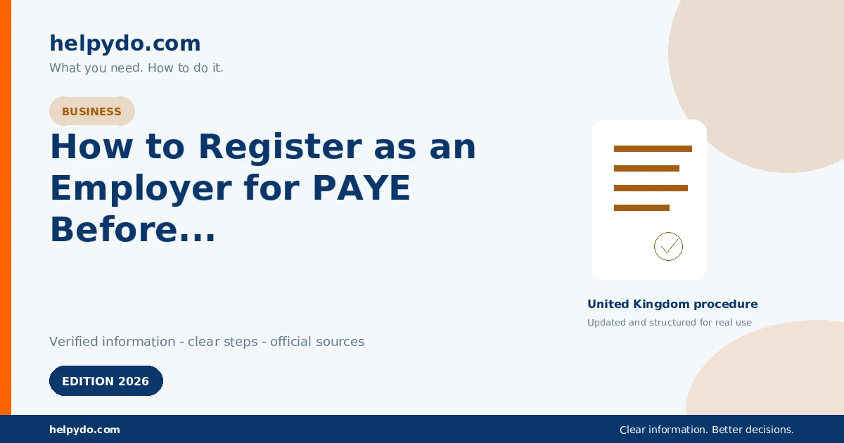 How to Register as an Employer for PAYE Before Your First Payday — United Kingdom guide