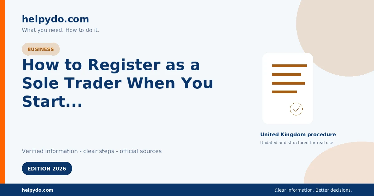 How to Register as a Sole Trader When You Start Working for Yourself — United Kingdom guide