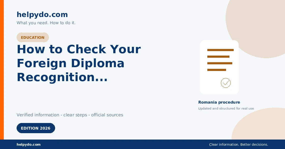 How to Check Your Foreign Diploma Recognition Application Status in Romania — Romania guide