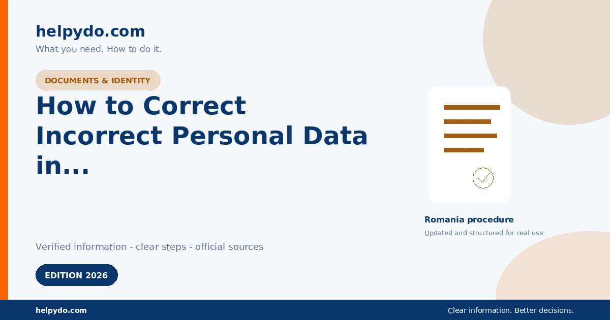 How to Correct Incorrect Personal Data in Romania's National Persons Register — Romania guide