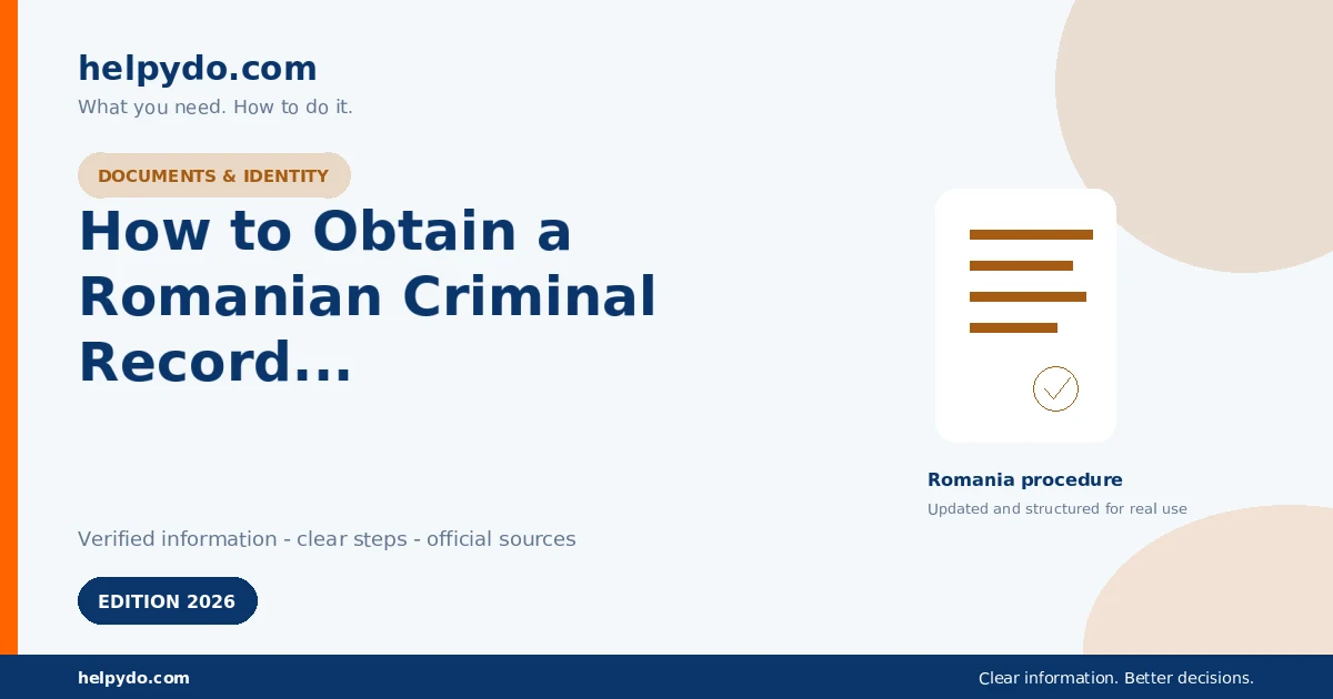 How to Obtain a Romanian Criminal Record Certificate Online Through MAI — Romania guide