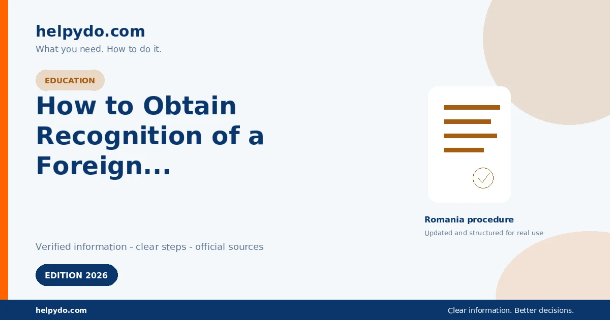 How to Obtain Recognition of a Foreign High School Diploma in Romania — Romania guide