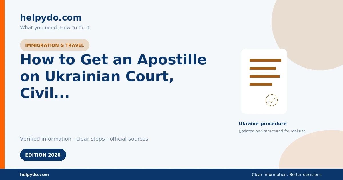 How to Get an Apostille on Ukrainian Court, Civil Registry or Notarial Documents — Ukraine guide