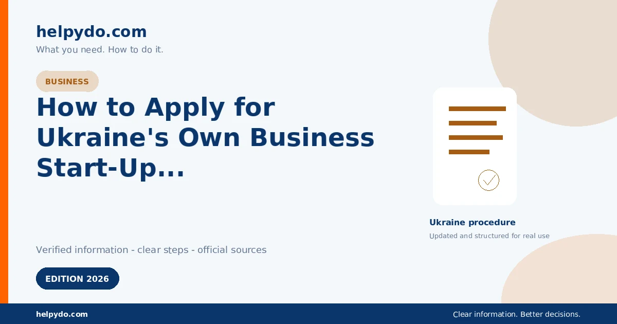 How to Apply for Ukraine's Own Business Start-Up or Expansion Grant — Ukraine guide