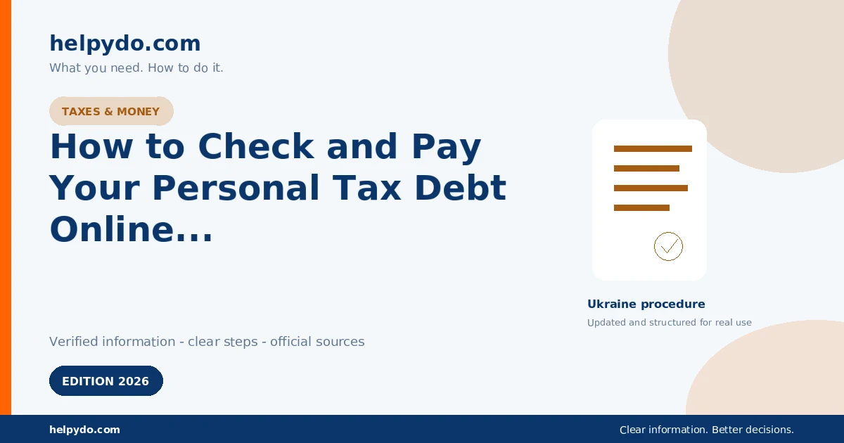 How to Check and Pay Your Personal Tax Debt Online in Ukraine — Ukraine guide
