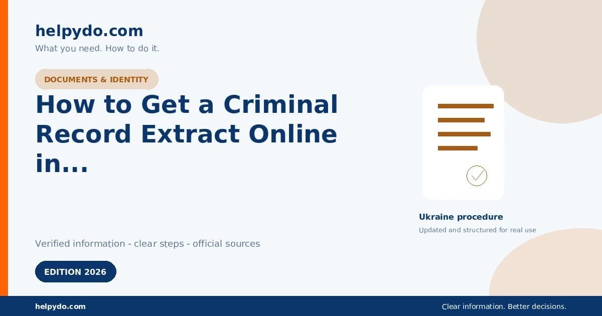 How to Get a Criminal Record Extract Online in Ukraine Through Diia — Ukraine guide