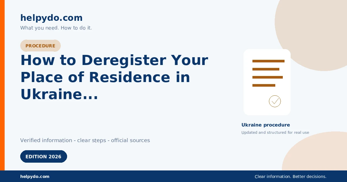 How to Deregister Your Place of Residence in Ukraine Without Registering a New Address — Ukraine guide