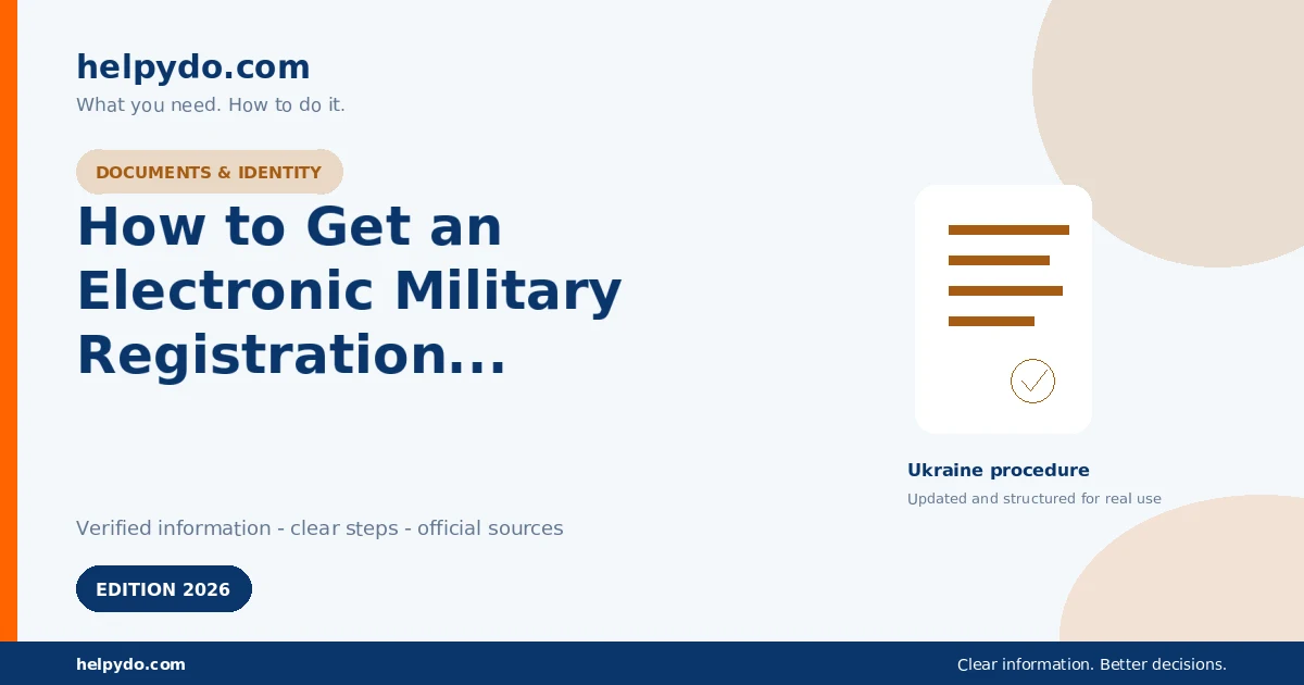 How to Get an Electronic Military Registration Document Online in Ukraine — Ukraine guide