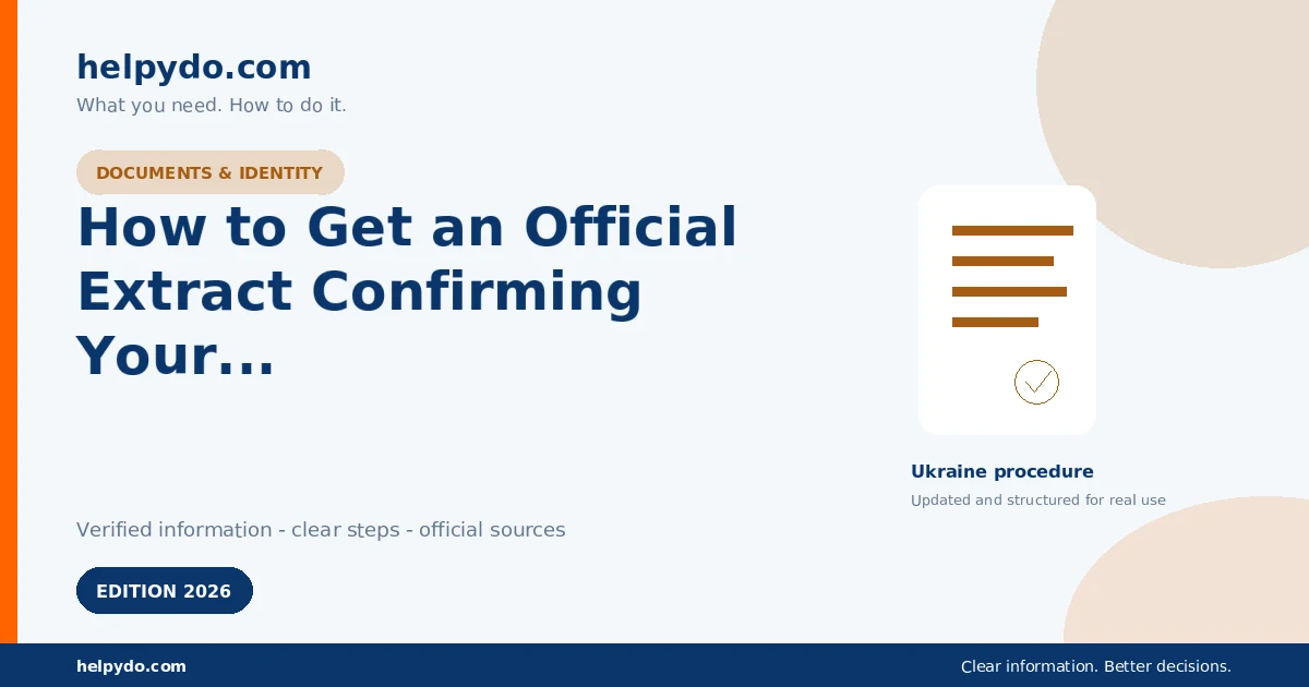 How to Get an Official Extract Confirming Your Registered Place of Residence in Ukraine — Ukraine guide