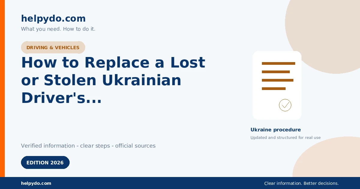 How to Replace a Lost or Stolen Ukrainian Driver's Licence Online or at an MVS Service Center — Ukraine guide
