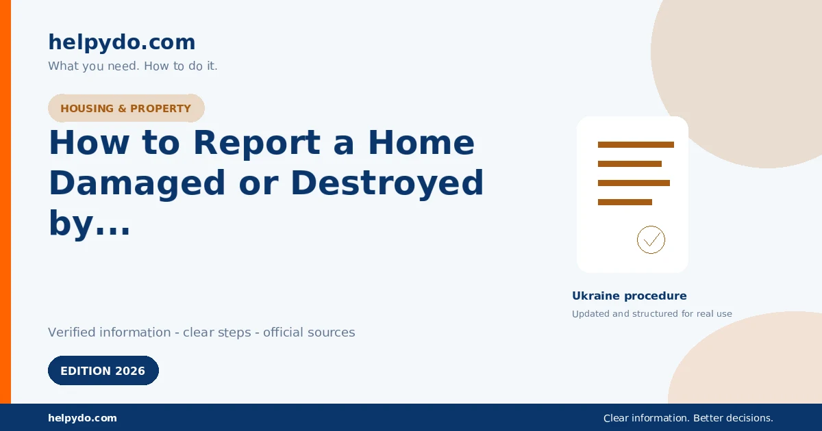 How to Report a Home Damaged or Destroyed by Russian Aggression in Ukraine — Ukraine guide
