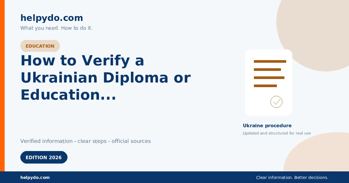 How to Verify a Ukrainian Diploma or Education Certificate in EDEBO — Ukraine guide