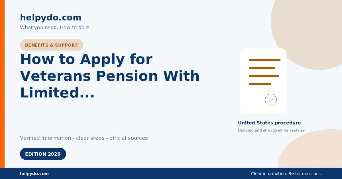 How to Apply for Veterans Pension With Limited Income and Wartime Service — United States guide
