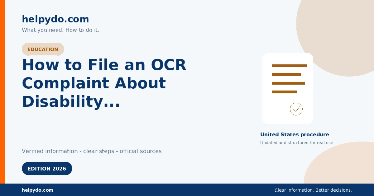 How to File an OCR Complaint About Disability Discrimination at School — United States guide