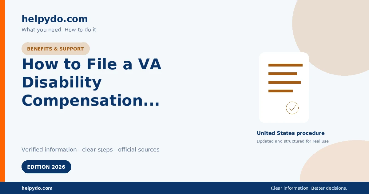 How to File a VA Disability Compensation Claim for a Service-Connected Condition — United States guide