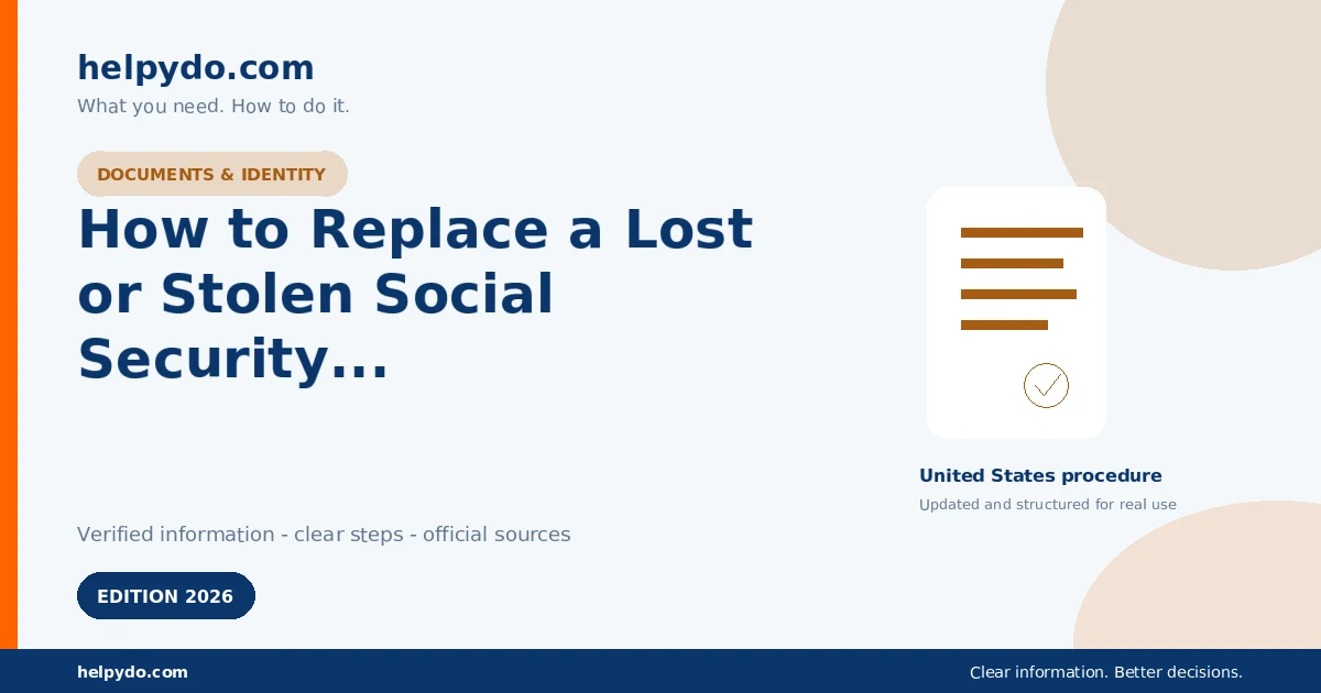 How to Replace a Lost or Stolen Social Security Card in the United States — United States guide