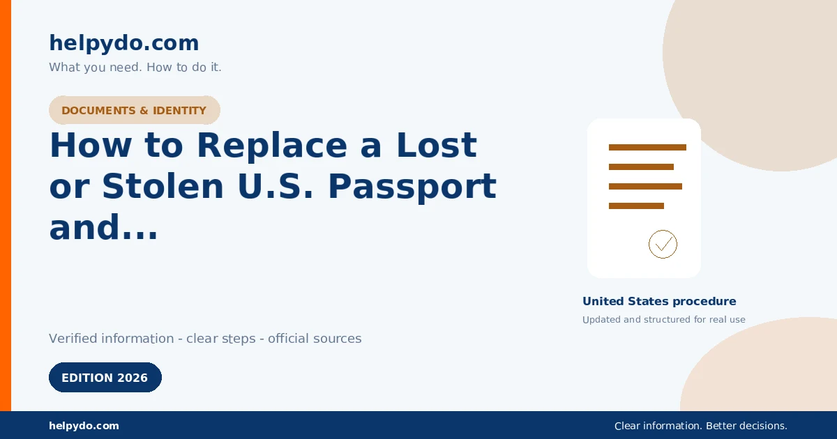 How to Replace a Lost or Stolen U.S. Passport and Get a New One — United States guide