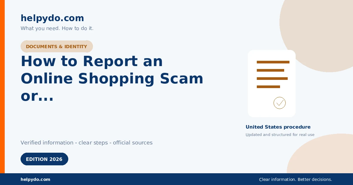 How to Report an Online Shopping Scam or Impersonation Fraud to the FTC — United States guide